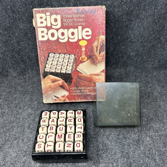 Vintage 1979 Parker Brothers BIG BOGGLE Word Game Challenge *No Sand Timer - Picture 1 of 14